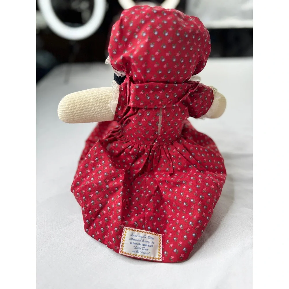 Laura Ingalls Wilder Little Town on the Prairie Rag Doll Red Floral 15 inch VTG
